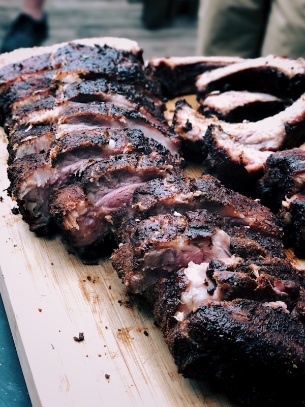 Smoked barbecue served for sharing